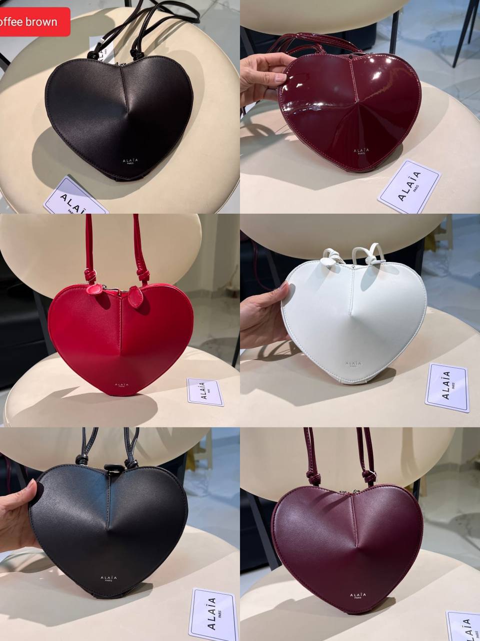ALAIA
90 dhs✅
Heart-shaped shoulder bag

Zain26
♥️♥️♥️