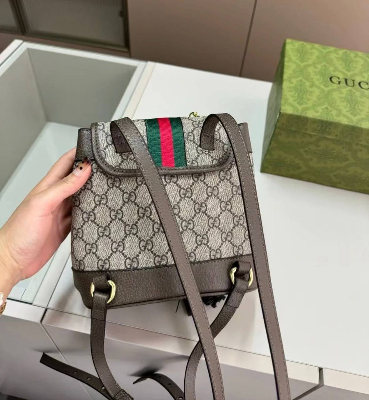 GUCCI BACKPACK 
 GOOD QUALITY 

WITH BOX 
🎁🎁🎁

95 dhs✅

Zain295
♥️♥️♥️