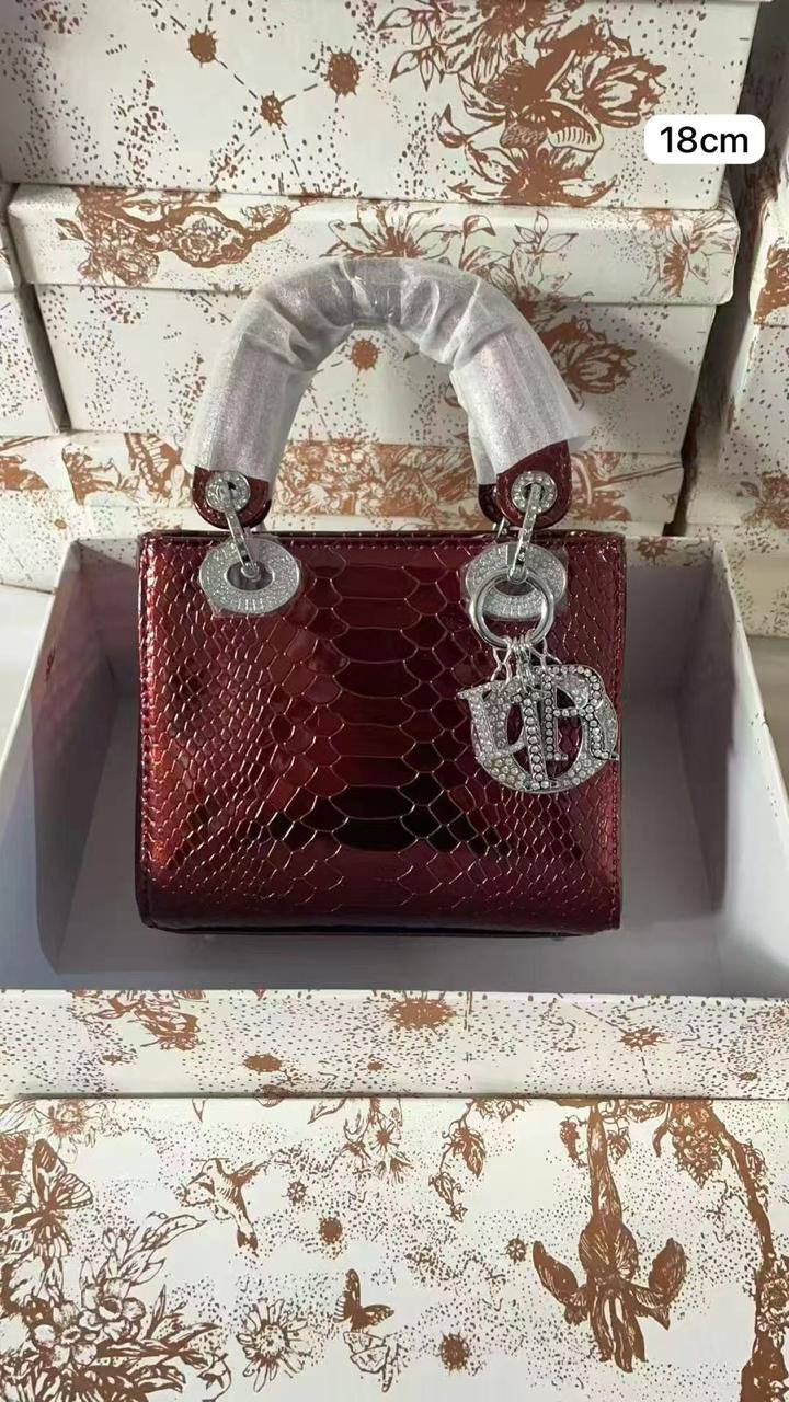 💎 Lady Dior 
1️⃣ First quality +🎁
Logo with diamond💎
Size : 18 * 14 * 7 cm
120 dhs✅
with box 🎁

Zain115
♥️♥️♥️