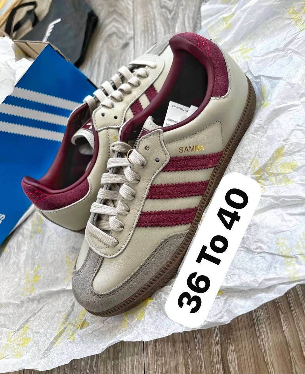 Samba
Size 36 to 45 
90 dhs✅

Zain183
♥️♥️♥️