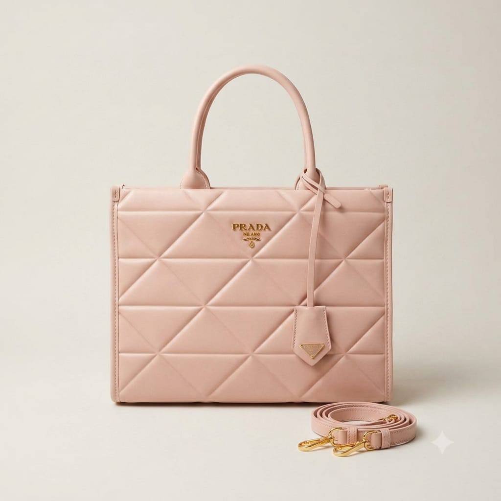 PRADA Symbole Handbag
Soft calfskin leather 
with a distinct triangle
quilted design and
gold-tone hardware
Size : 36 cm

100 dhs🇦🇪🇦🇪

Zain239
♥️♥️♥️