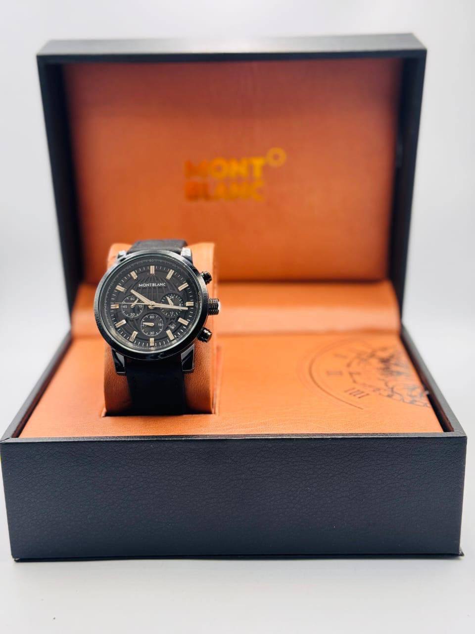 Mont blanc Men
*chronograph working*
*offer price 
55 dhs🪙🌨️

Zain08
♥️♥️♥️