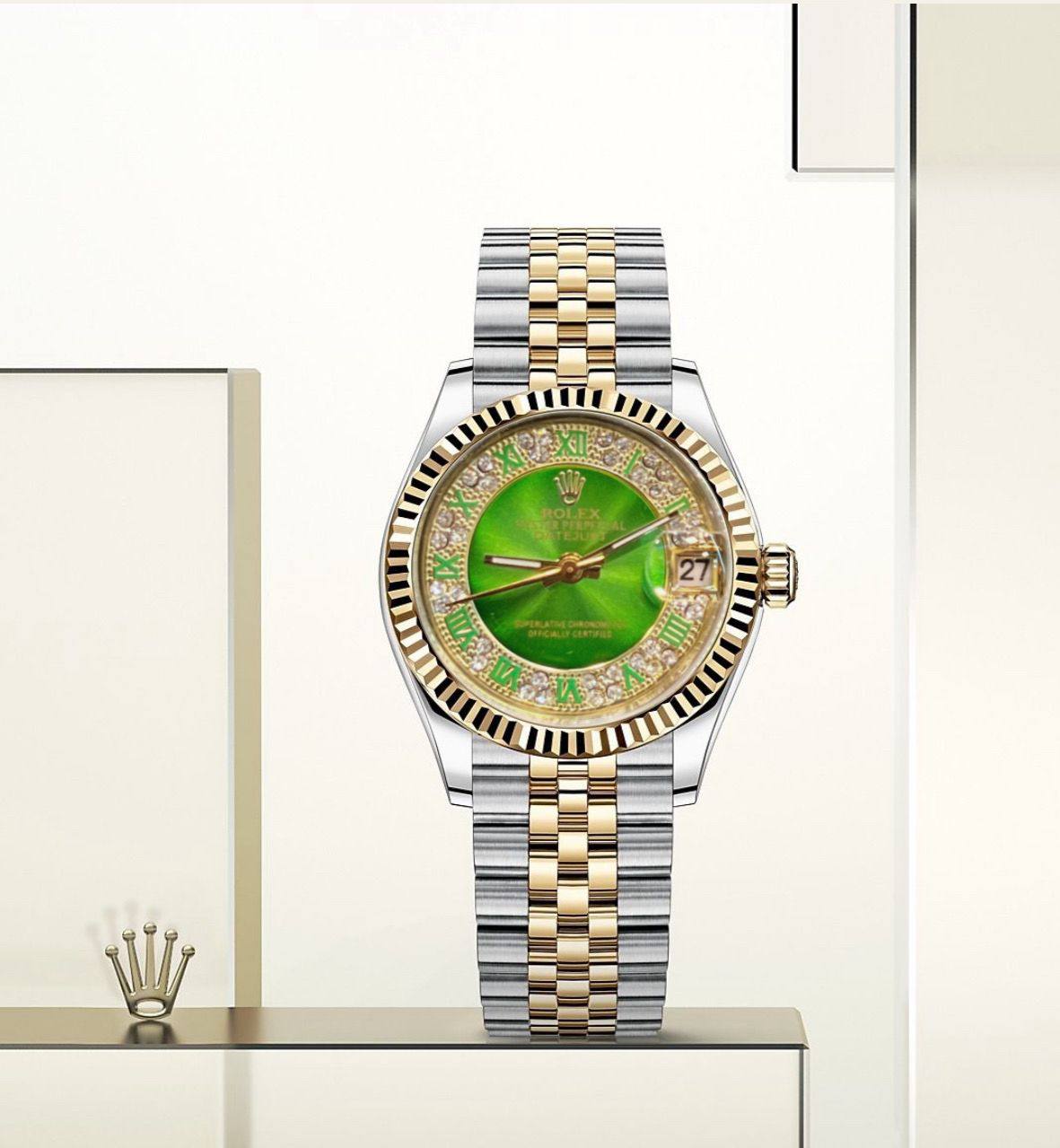 Rolex 
For Ladies Automatic 
Good Quality  31mm 
230 dhs🪙🌨️

Zain59
♥️♥️♥️