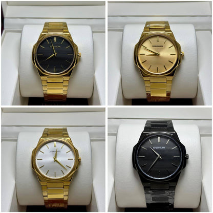 PATEK PHILIPPE SLIM MEN
*GOOD QUALITY*
*WEIGHT LESS CHAIN*
120 dhs🗽
*BATTERY*

Zain29