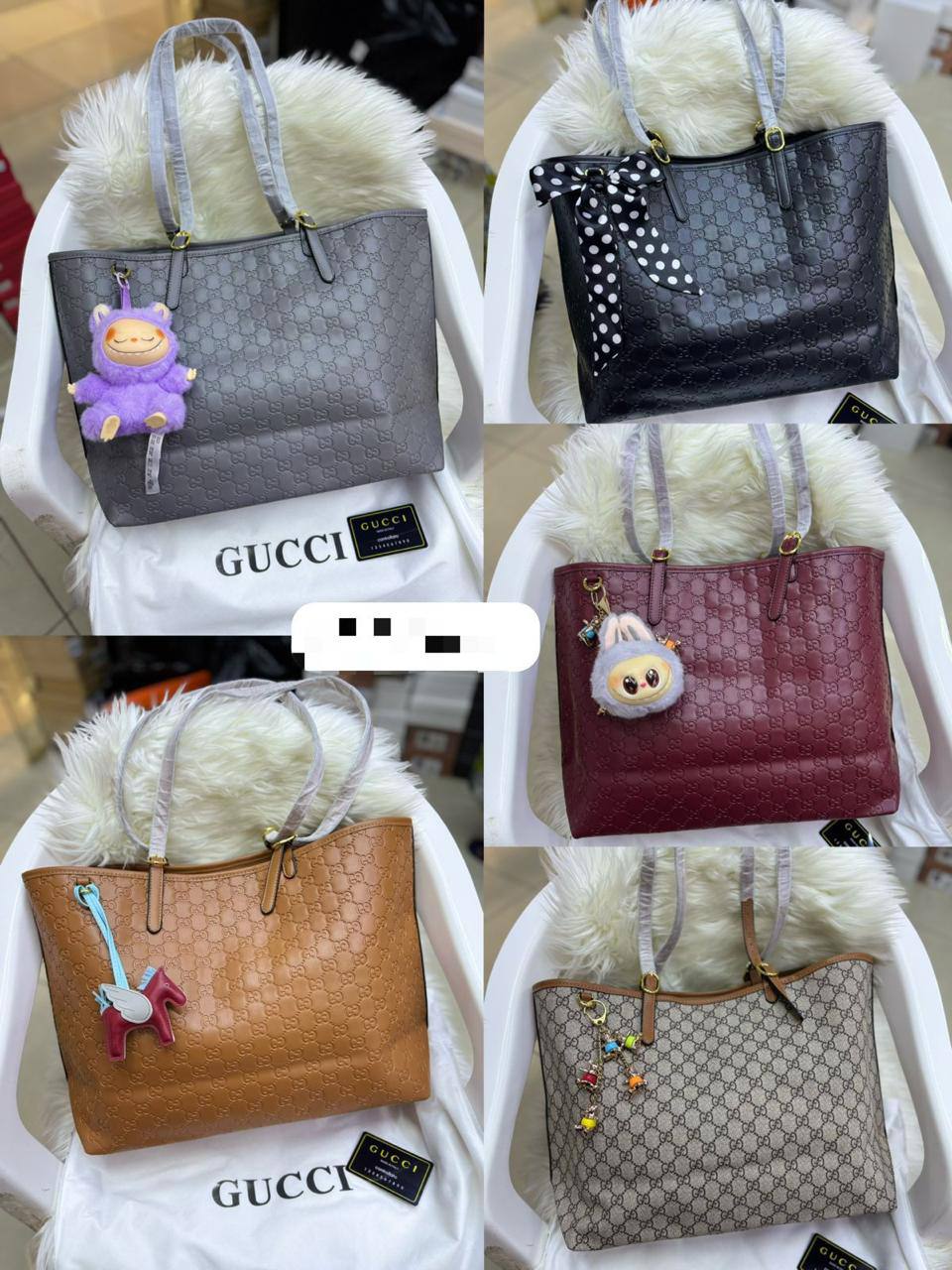 💗 Gucci tote
1⃣️ First quality 
Size: 51 * 32  cm
90 dhs🌺

Zain115
♥️♥️♥️