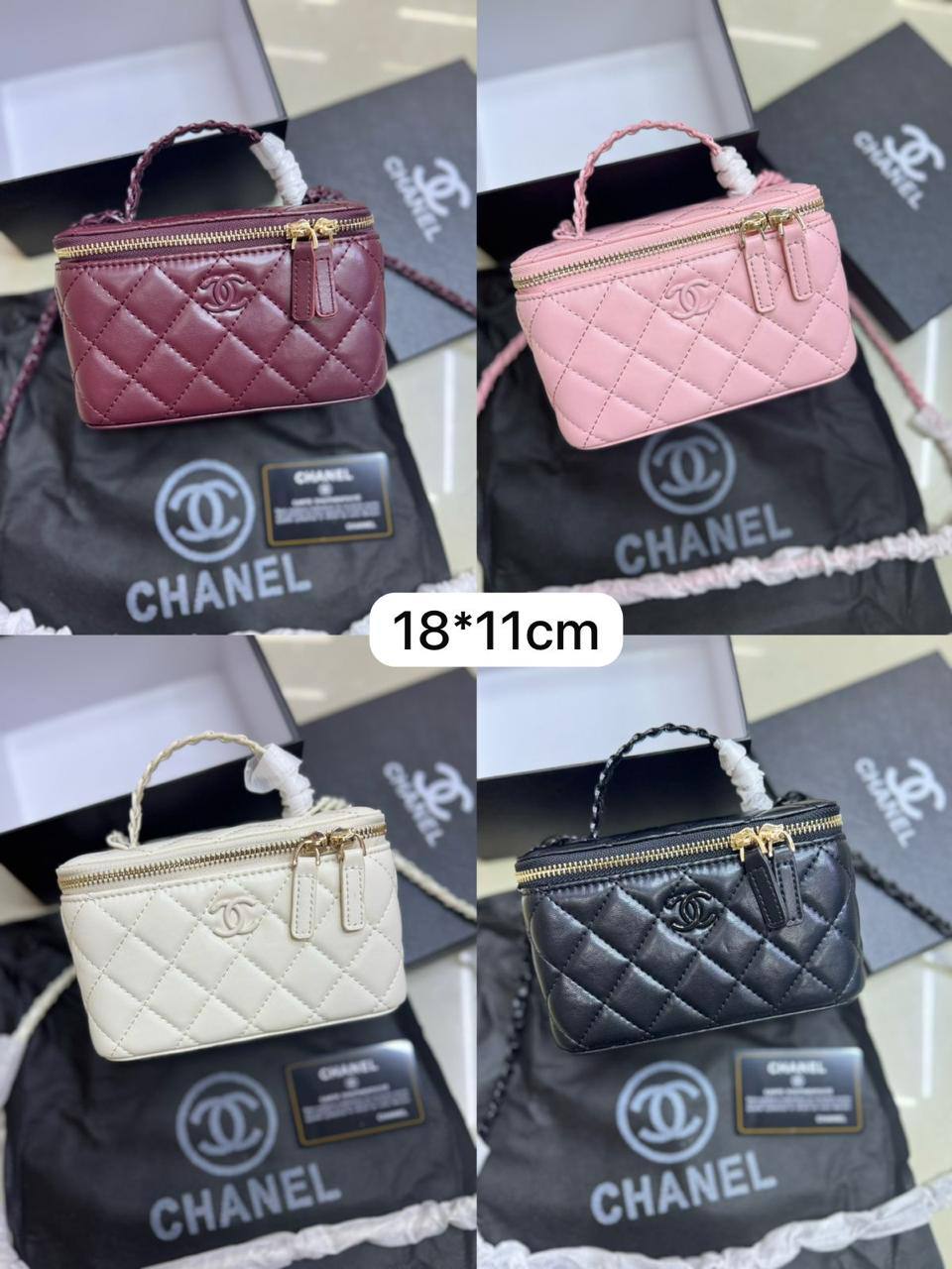 🌹 Chanel ＋Mirror 🌟
1⃣️ First quality +🎁
Size: 18 * 11 cm
90 dhs👑
with box🎁

Zain115
♥️♥️♥️