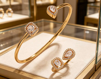 Messika SET❤️‍🔥*
Necklace 🦋
Earring🐦‍🔥
Bangle 🌸
Ring 💍 free size ✨
Master quality 💯
With normal boxes 📦 
190 dhs✅
With master box 🗃️ 
240 dhs✅

Zain216
♥️♥️♥️