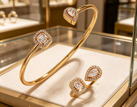 Messika SET❤️‍🔥*
Necklace 🦋
Earring🐦‍🔥
Bangle 🌸
Ring 💍 free size ✨
Master quality 💯
With normal boxes 📦 
190 dhs✅
With master box 🗃️ 
240 dhs✅

Zain216
♥️♥️♥️