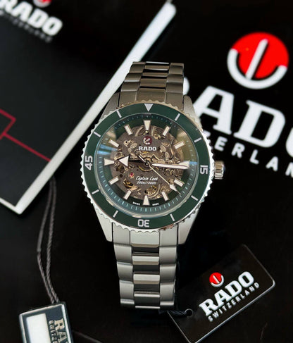 Rado Captain Cook Skeleton 
watch for men good quality automatic 
280 dhs❣️

Zain59
♥️♥️♥️