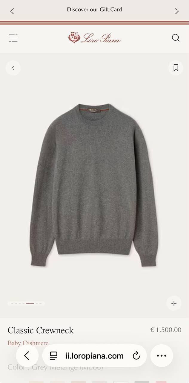 LORO PIANA❣️
SUPER MASTER QUALITY ✨
SIZE :S M L XL XXL
450 dhs🇦🇪🇦🇪🇦🇪

Zain327
♥️♥️♥️