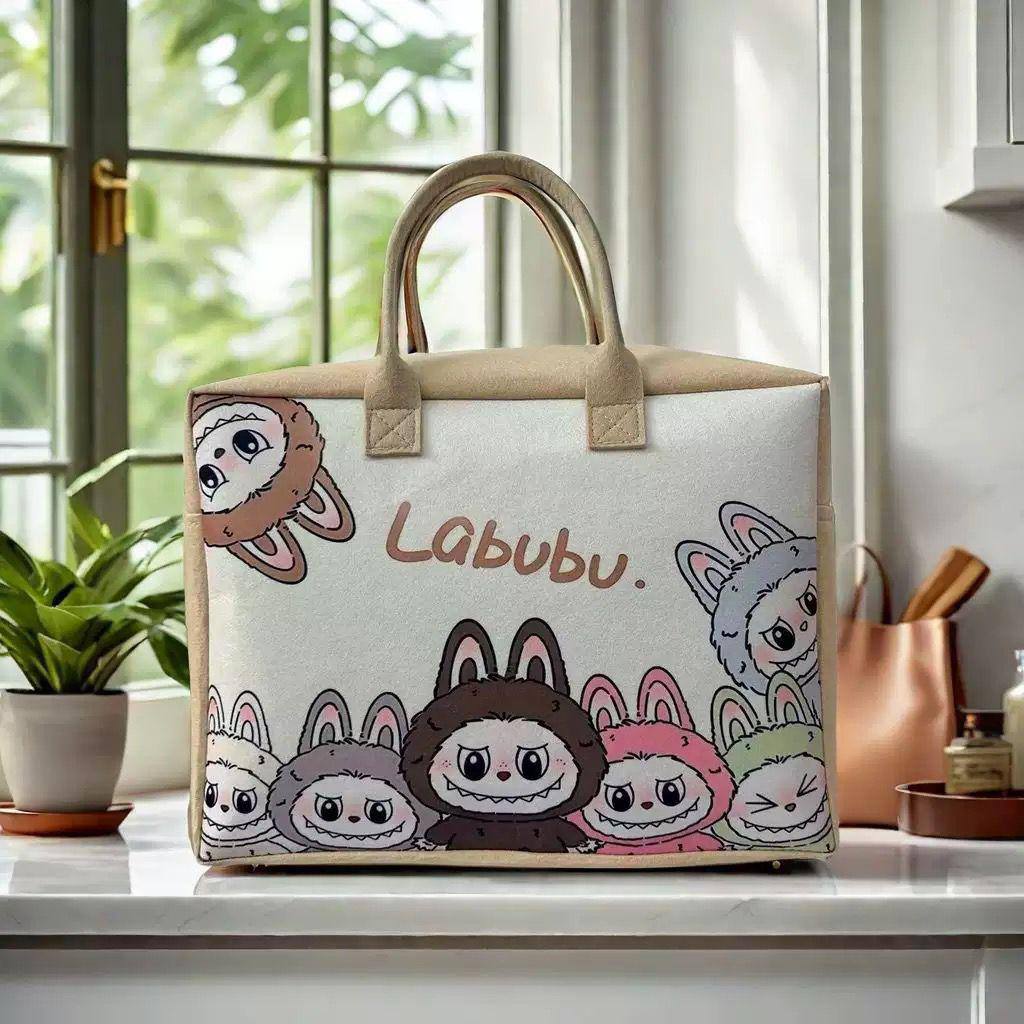 🍭Labubu Travel bag
Good quality
Size : 40 * 30 * 20  cm
35 dhs🪙🌨️

Zain115
♥️♥️♥️