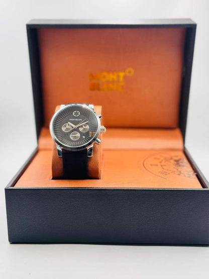 Mont blanc Men
*chronograph working*
*offer price 
55 dhs🪙🌨️

Zain08
♥️♥️♥️