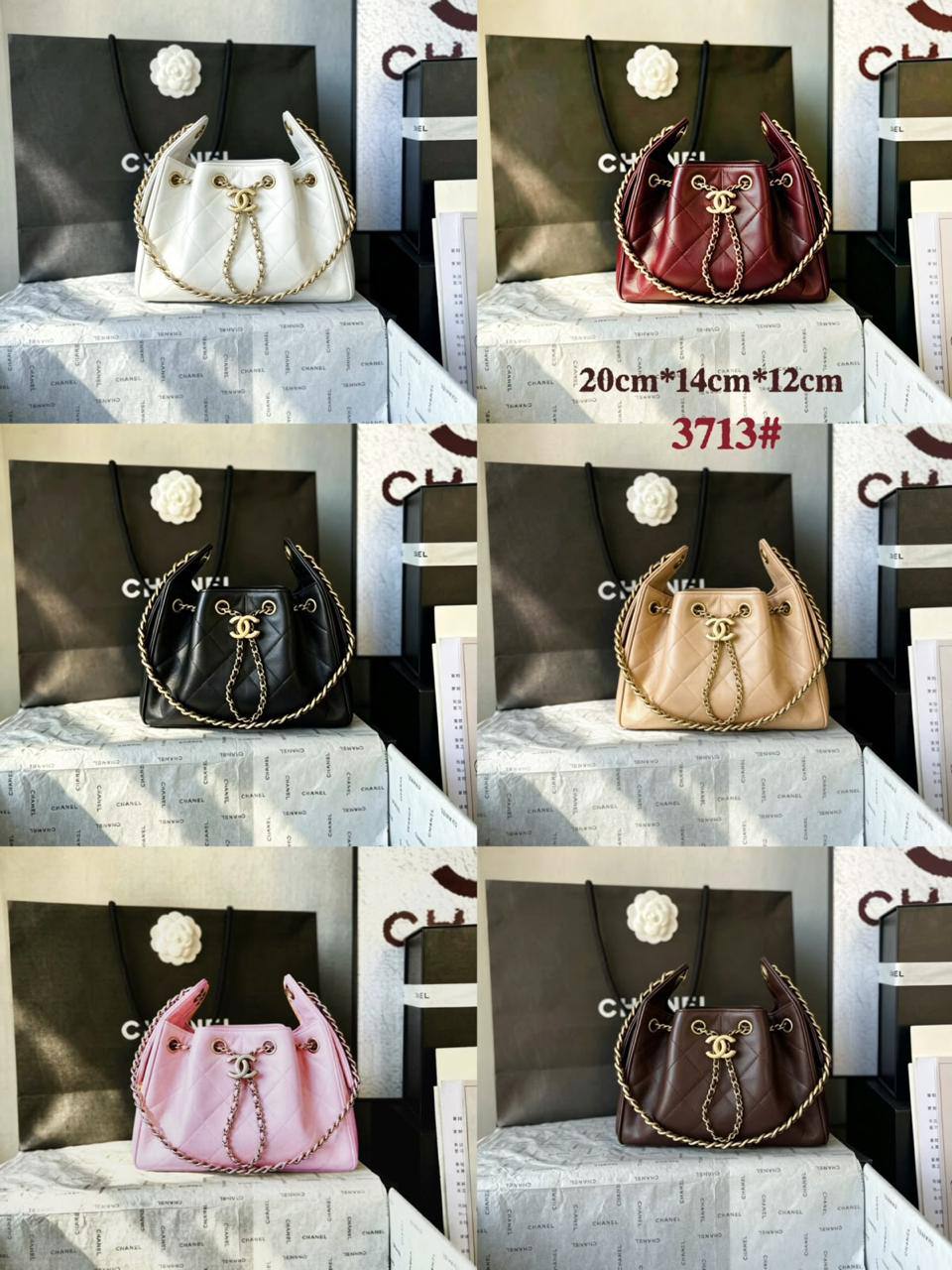 CHANEL 
NEW CAME GOOD QUALITY MINI SIZE WITH BOX 
120 DHS🇦🇪🇦🇪
Size: 20 cm

Zain17
♥️♥️♥️