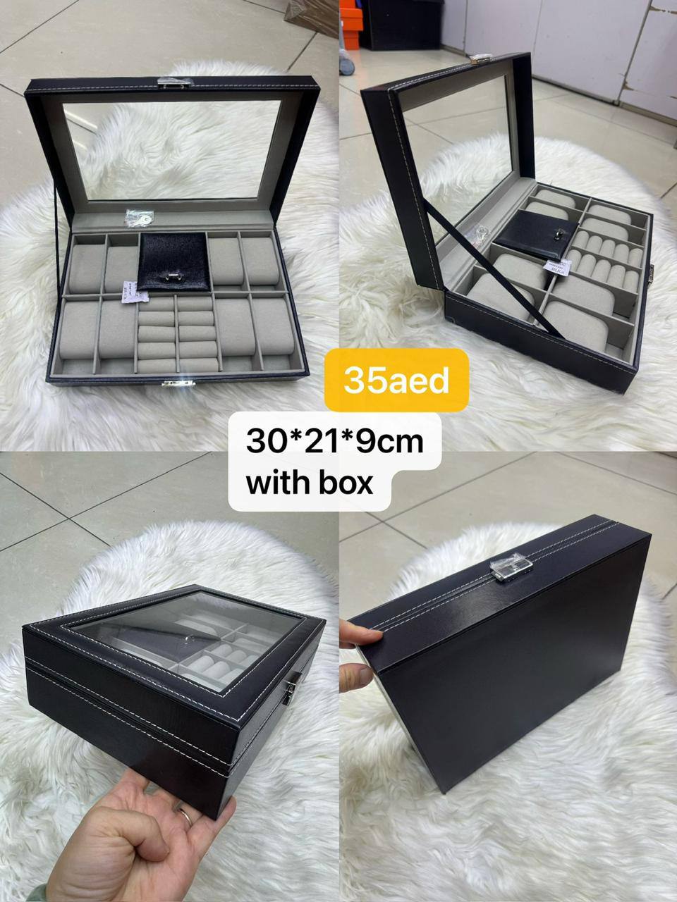 📿⌚️ Jewelry / Watch box
High quality +🎁
size : 18 ~ 32 * 8 cm
55 dhs✅

Zain115
♥️♥️♥️
