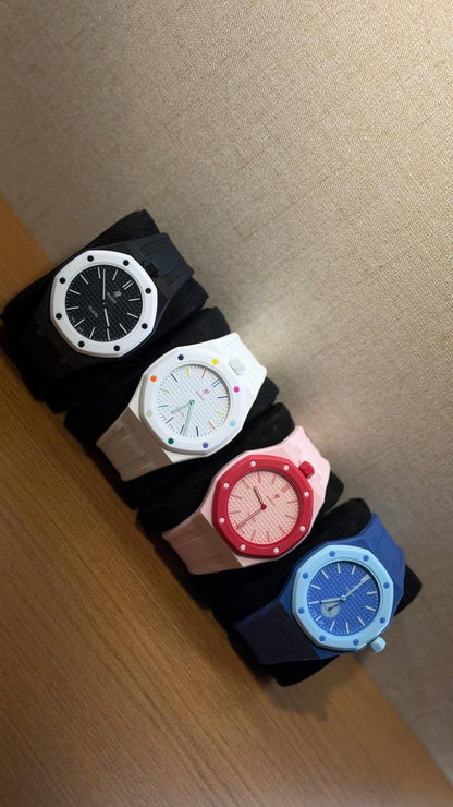 AP x Swatch Royal Pop Collection
*NEW stock* 🚨 
WITH STRAP ✨
450 dhs💓
With full packing 🎁

Zain280
♥️♥️♥️