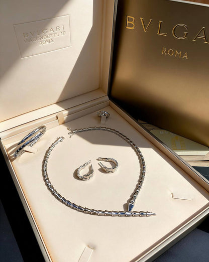 BVLGARI MASTER 
SET ✨💫
NECKLACE BANGLE EARRING RING 
260 DHS✅
WITH BOX AND PAPER BAG🛍️🎁

Zain89
♥️♥️♥️