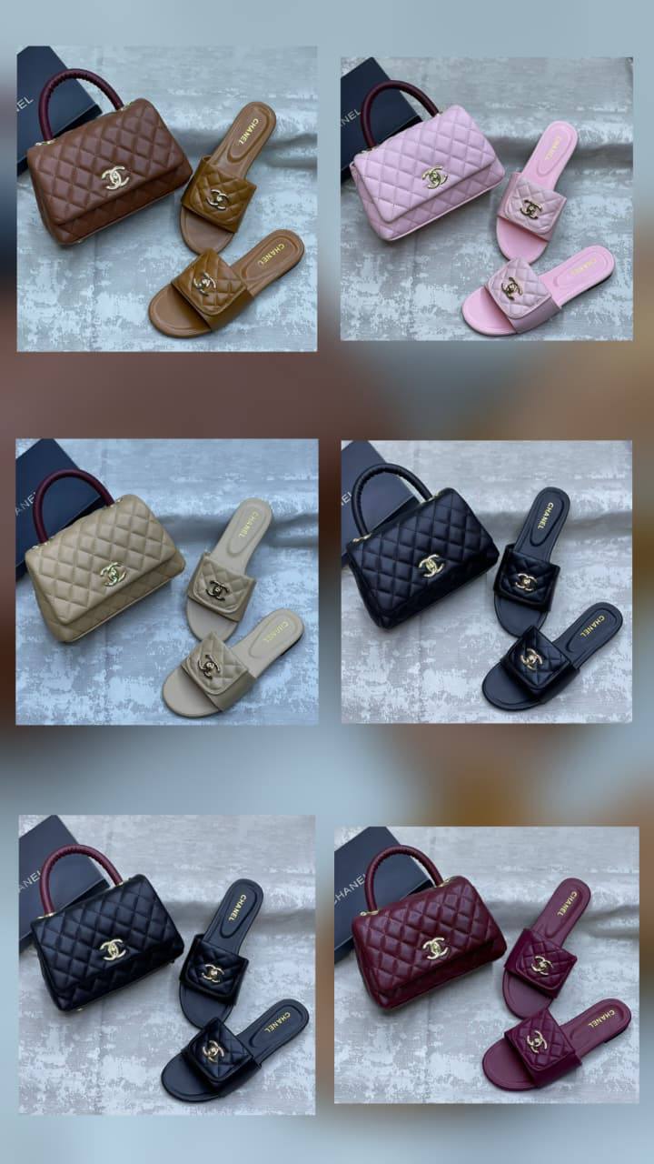 Chanel  Set
Bag + Shoes
170 dhs💓
Shoes size. 36 to 41 

Zain175
💓💓💓