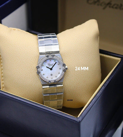 CHOPARD St. Moritz watch*
*24 MM LADY*
*STONE 320 AED*
*WITHOUT STONE 
410 dhs✅

Zain304
♥️♥️♥️