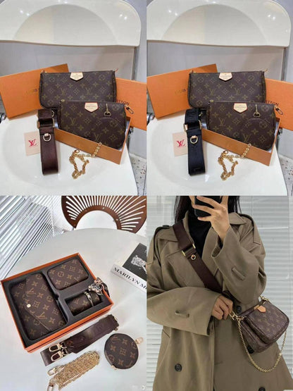 LV 3 in 1
Size : 19  * 13 cm
70 dhs🪙💕
with box 🎁

Zain115
♥️♥️♥️