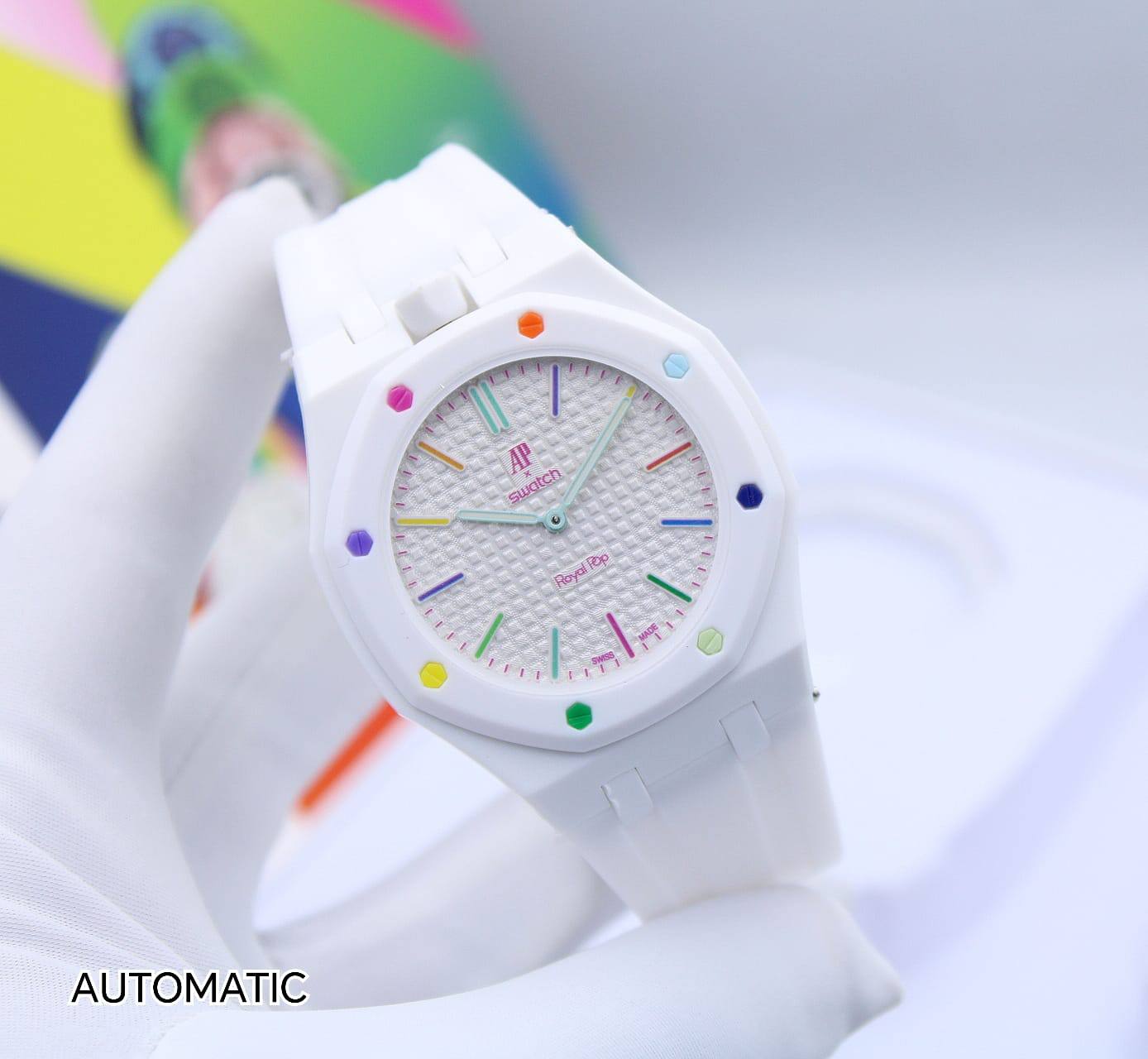 AUDEMARS PIGUET SWATCH
Master
     *ROYAL POP*
*AUTOMATIC*
350 dhs✅

Zain304
♥️♥️♥️