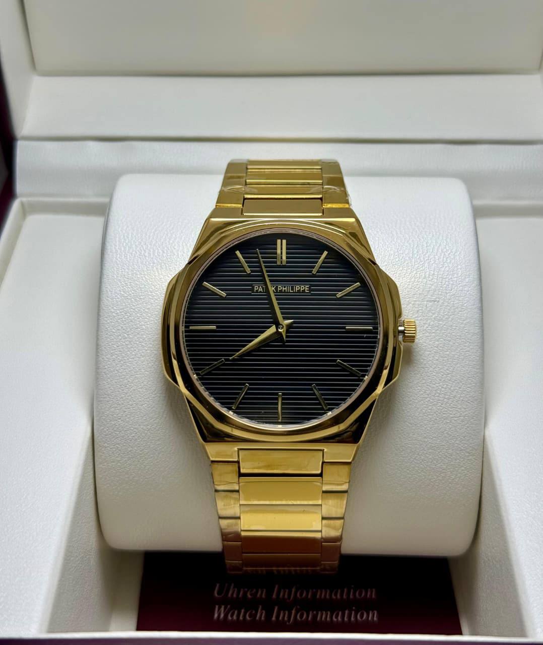 PATEK PHILIPPE SLIM MEN
*GOOD QUALITY*
*WEIGHT LESS CHAIN*
120 dhs🗽
*BATTERY*

Zain29