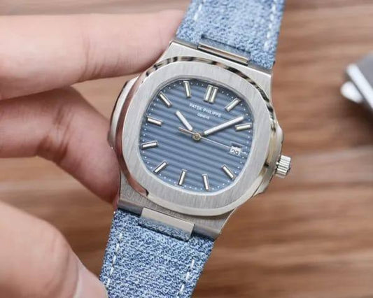 Patek Philippe denim 
watch for men good quality automatic 
340 dhs💓

Zain59
♥️♥️♥️