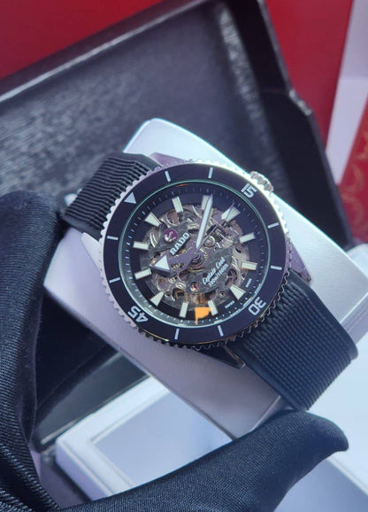 Rado Captain Cook Skeleton 
watch for men good quality automatic 
270 dhs🪙

Zain59
♥️♥️♥️