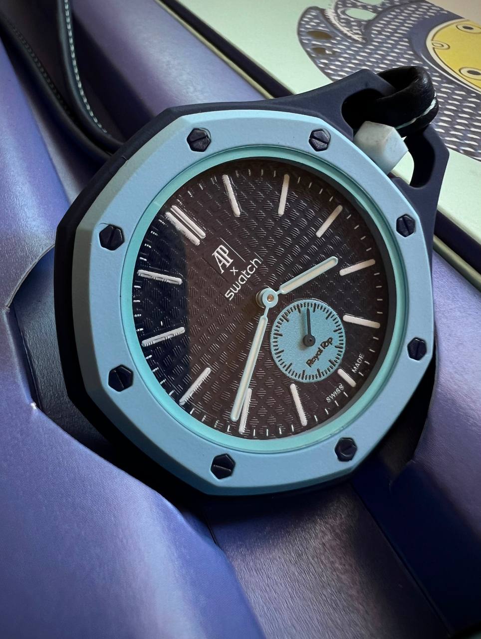 AUDEMARA PIGUET* 
SWATCH
ROYAL POP
*MASTER QUALITY*
350 dhs💓

Zain281
♥️♥️♥️