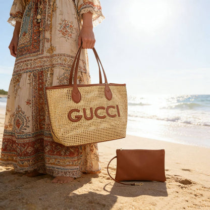 GUCCI BEACH BAG 
NEW CAME  GOOD QUALITY 
WITH POUCH
120 dhs🇦🇪

Zain39
♥️♥️♥️