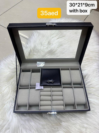 📿⌚️ Jewelry / Watch box
High quality +🎁
size : 18 ~ 32 * 8 cm
55 dhs✅

Zain115
♥️♥️♥️