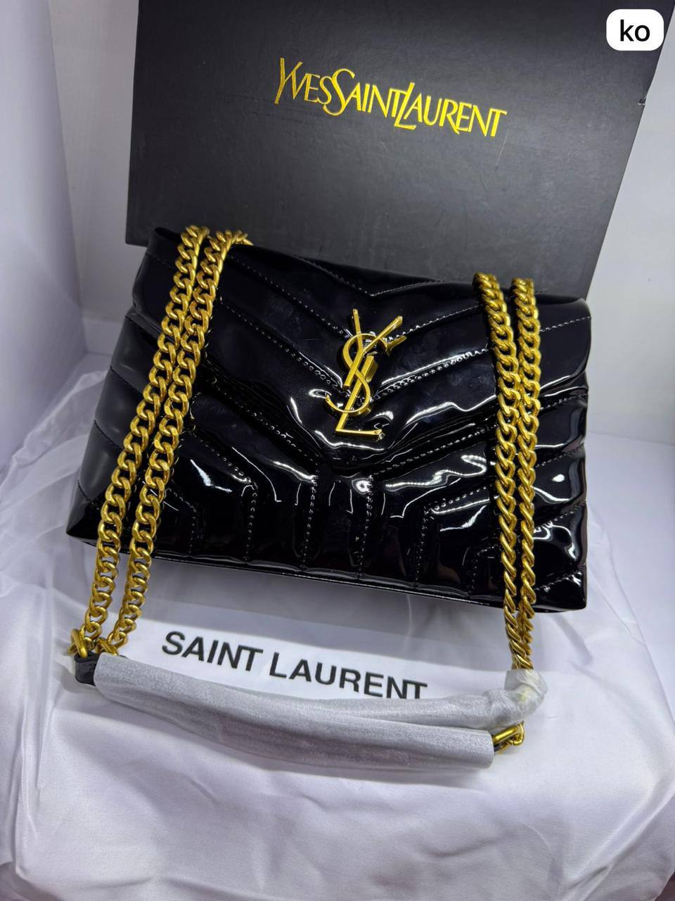 YSL LouLou
Size: 25 * 16.5 * 9 cm
80 dhs🪙🖤
with box🎁

Zain115
♥️♥️♥️