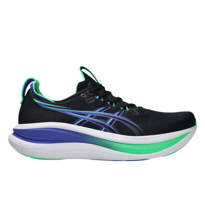 ASICS GEL-NIMBUS 28 black/blue/and green. 
40-45 AVAILABLE 
220 dhs✅

Zain242
♥️♥️♥️