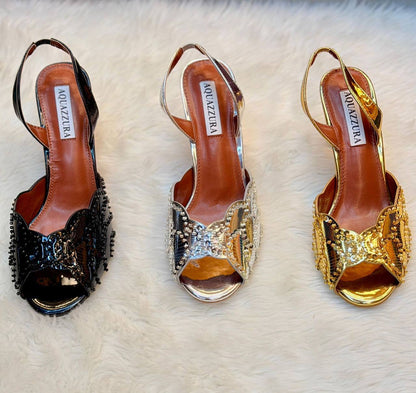 AQUAZZURA heels 
good Quality 
Size 36-41
160 dhs✅

Zain296
♥️♥️♥️