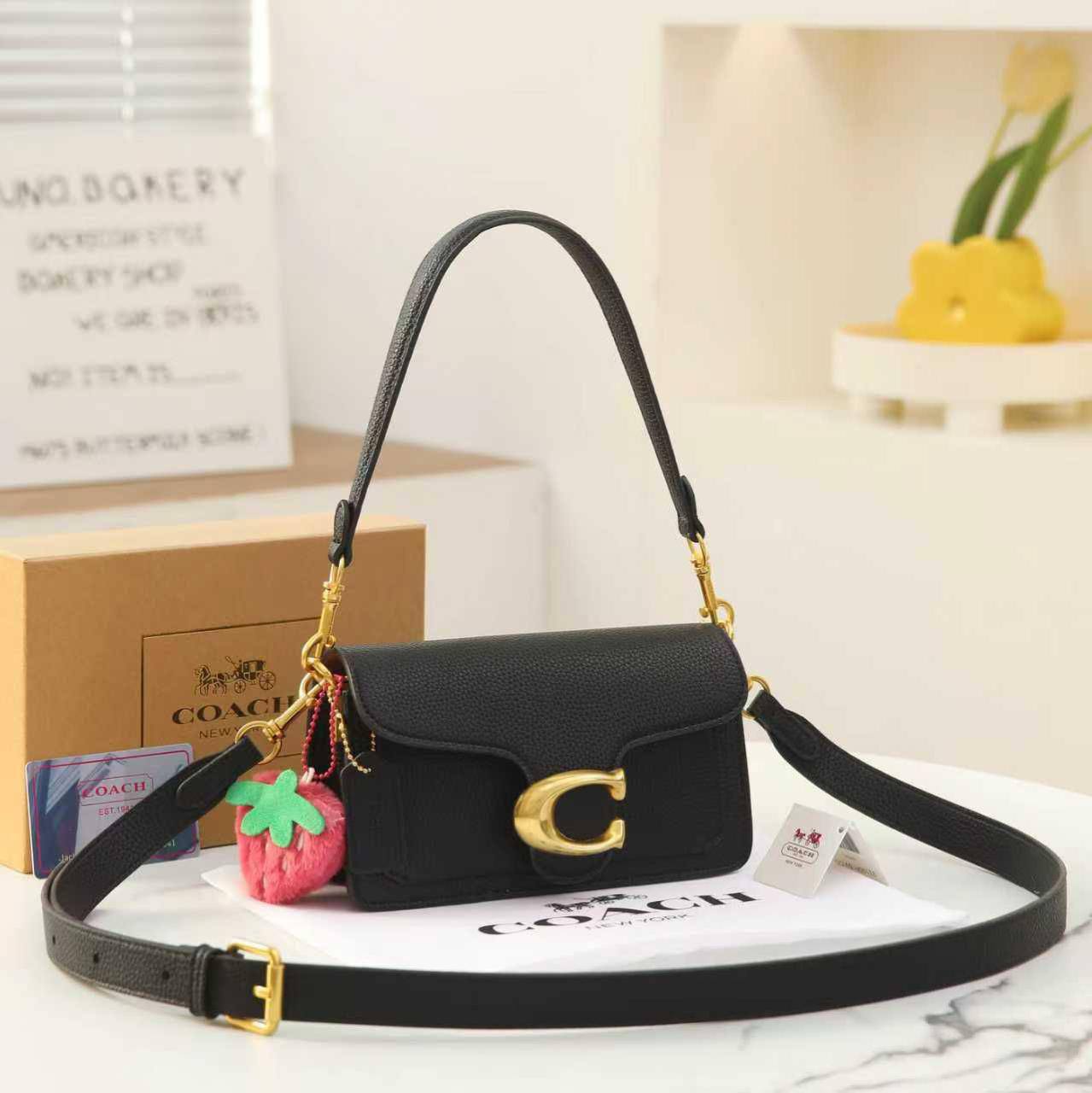 🍓 Coach Tabby
1️⃣ First quality +🎁  
+🍓Pendant
Size : 20 * 11 cm
100 dhs🇦🇪🇦🇪
with box 🎁

Zain115
♥️♥️♥️