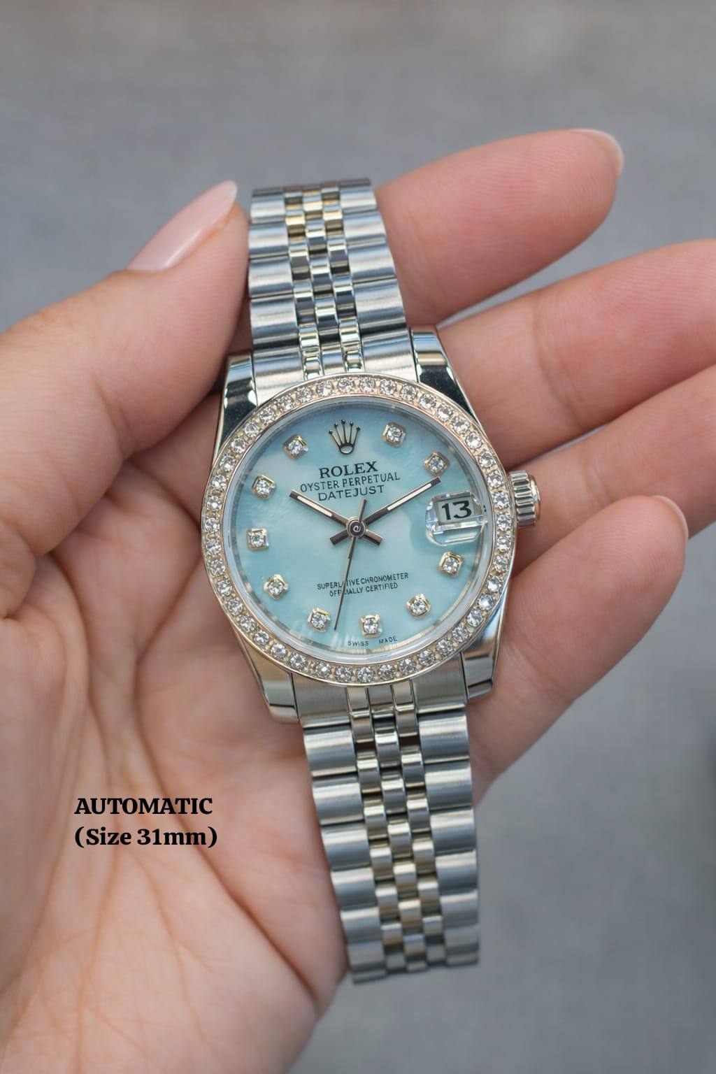 Rolex watch for ladies good quality automatic 
230 dhs❣️
size 31mm

Zain59
♥️♥️♥️
