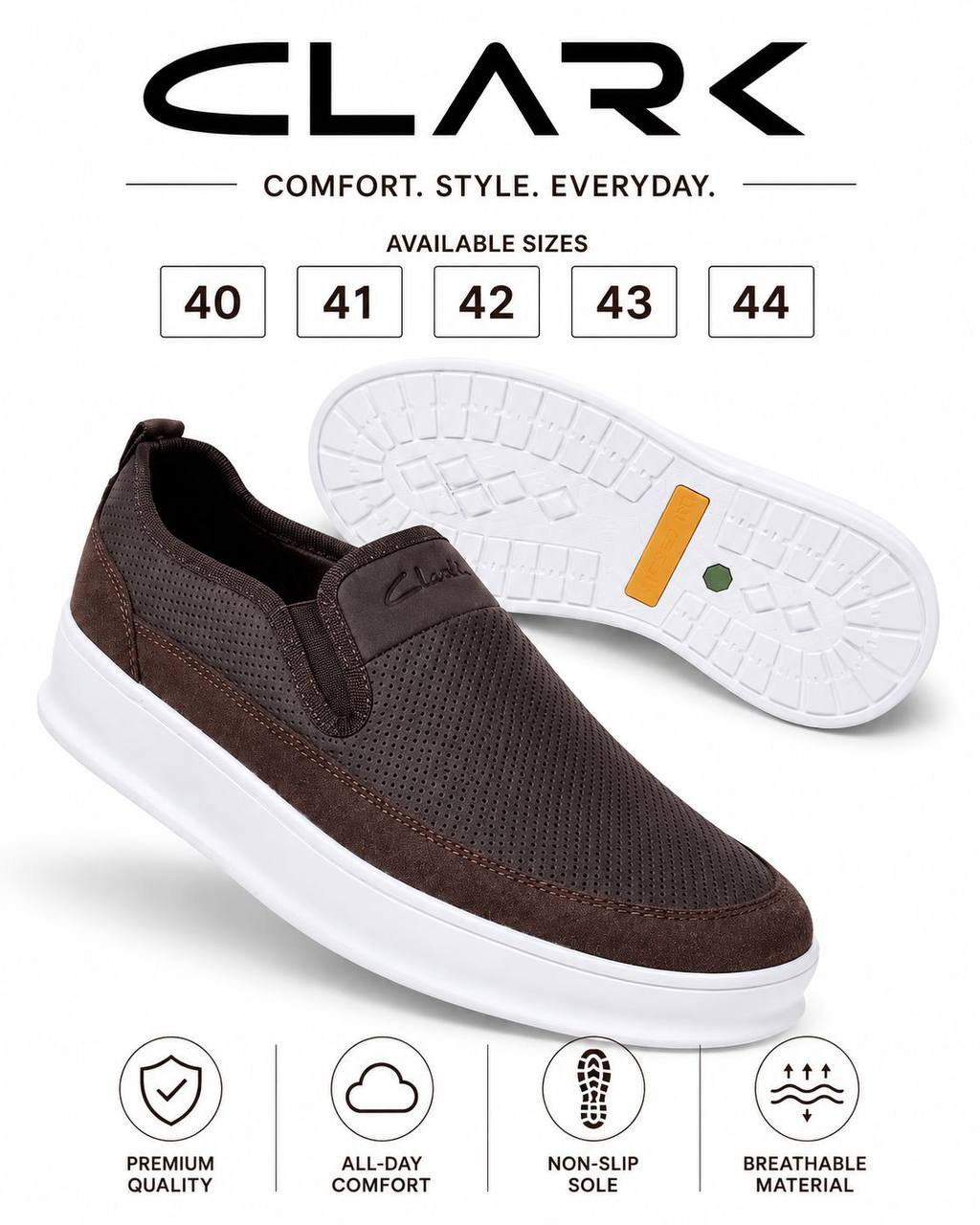 Clark
Size 40 to 44 
130 dhs💓

Zain27
♥️♥️♥️