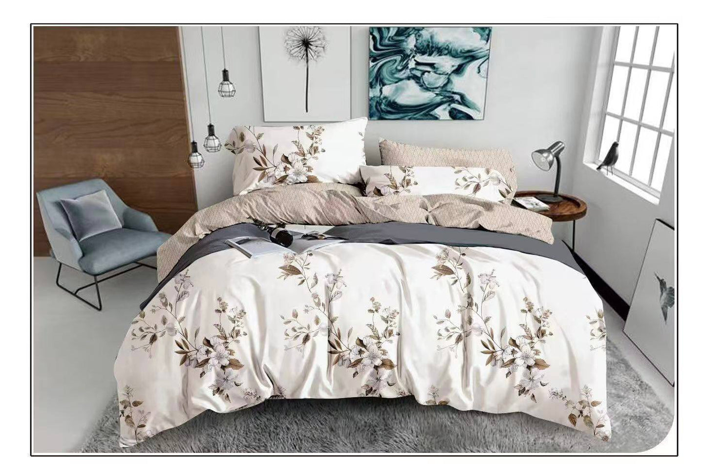 New collection 🌹🌹🌹
Give you best life 💥💥💥
Comfort set 
King size comfort 6pcs set 
1 comfort 
1 bedsheets 
4 pillowcases 
6pcs set
115 dhs🪙🌨️

Zain99
♥️♥️♥️