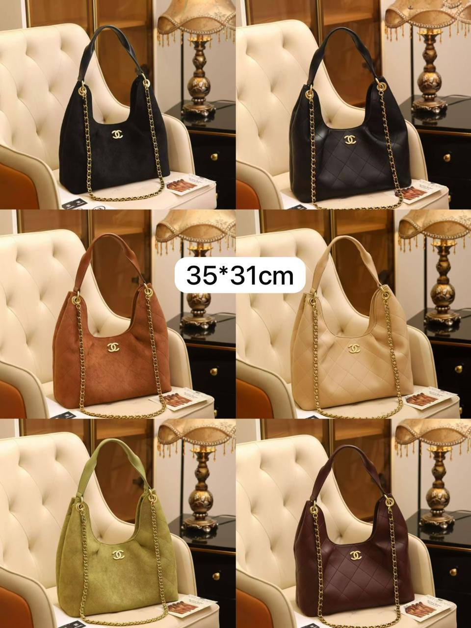 🌈 Chanel Hobo
1️⃣ First quality
Size : 35 * 31 cm
100 dhs❤️

Zain115
♥️♥️♥️