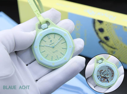 AUDEMARS PIGUET SWATCH
     ROYAL POP
*GOOD QUALITY BACK SIDE MACHINE*
*QUARTZ MOVEMENT*
*WITH BOX AVAILABLE*
110 dhs💓

Zain304
♥️♥️♥️