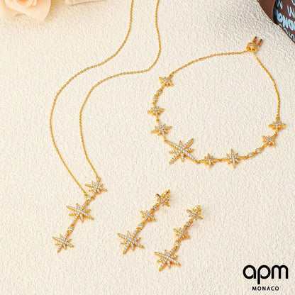 APM Set
Necklace
Earrings 
Bracelet 
*Master Quality* 🍂

*180* AED normal box 📦 
*210* AED master box 🗃️

Zain48
♥️♥️♥️