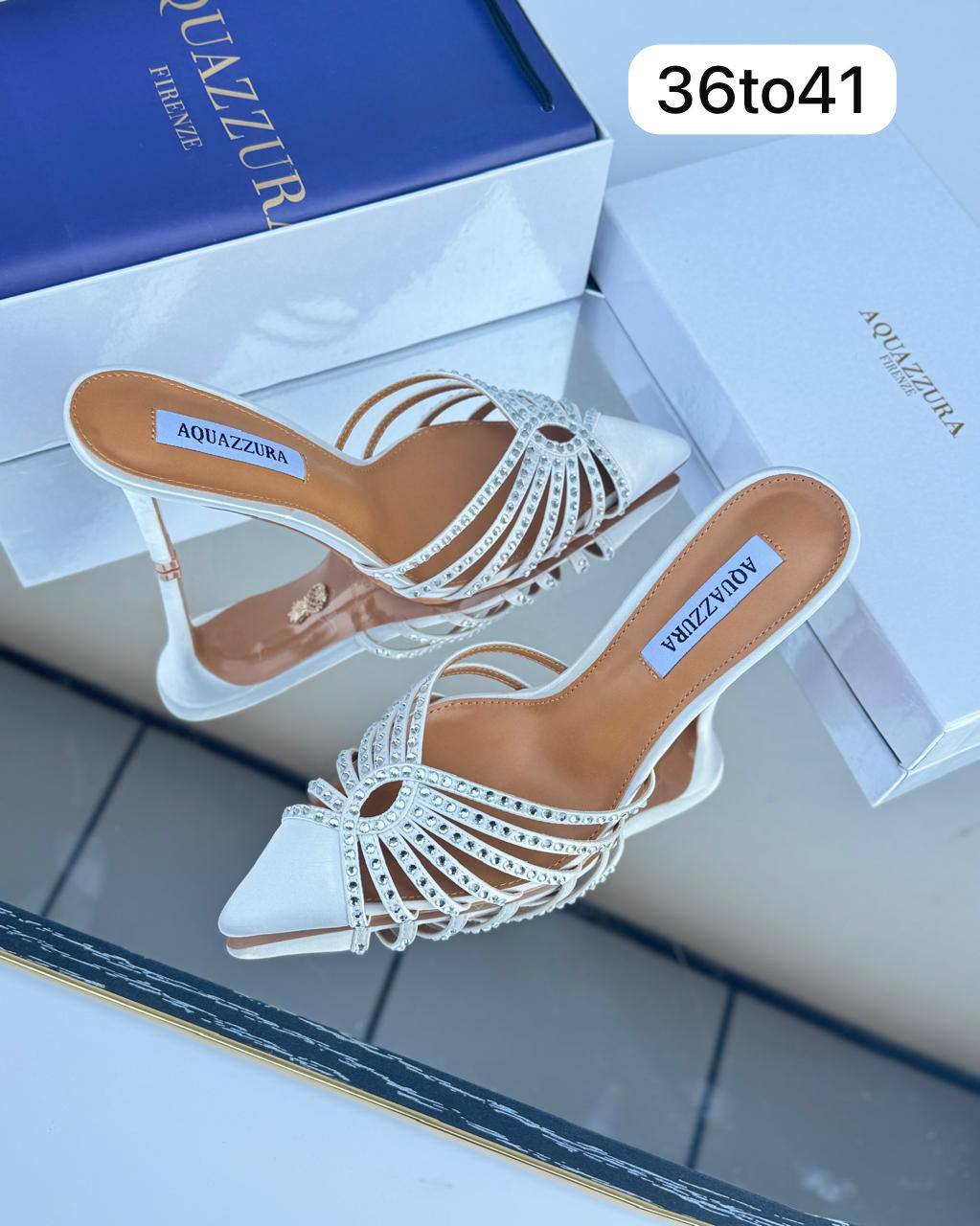 AQUAZZURA 
105 dhs👑

Zain21
♥️♥️♥️