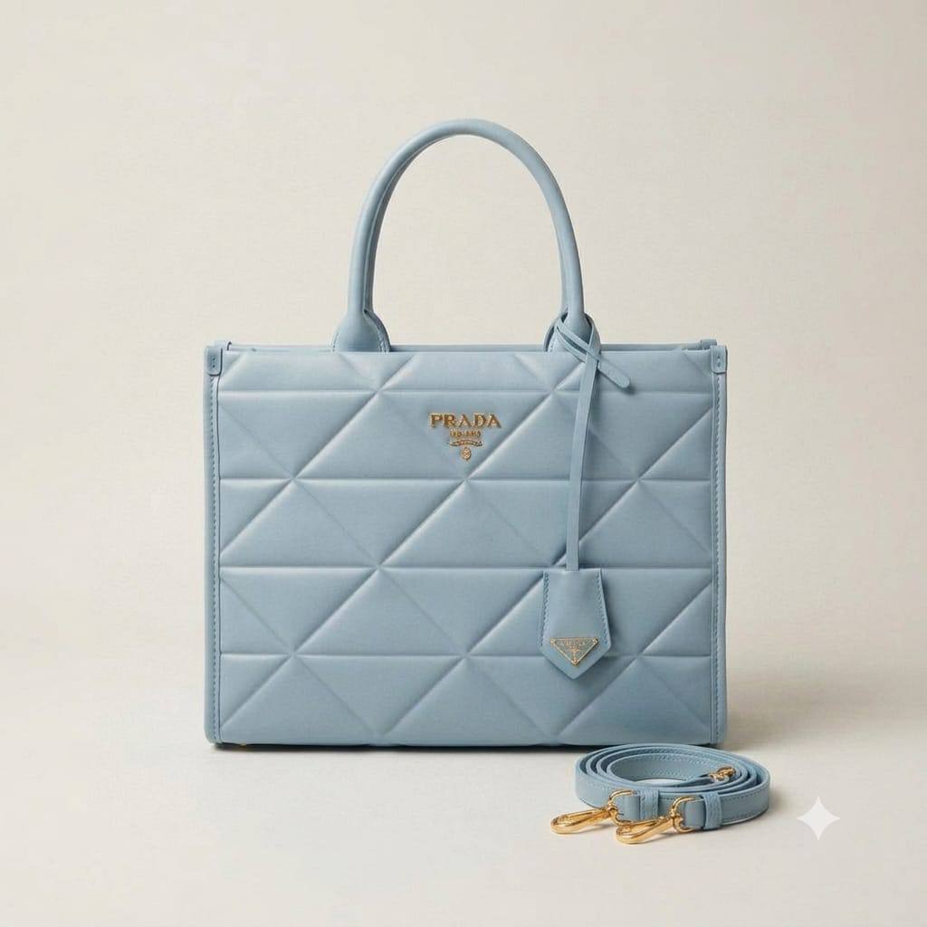 PRADA Symbole Handbag
Soft calfskin leather 
with a distinct triangle
quilted design and
gold-tone hardware
Size : 36 cm

100 dhs🇦🇪🇦🇪

Zain239
♥️♥️♥️