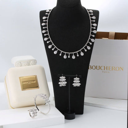 BOUCHERON SET😍
Necklace ❤️‍🔥
Earring 🐦‍🔥
Bangle 🦋
Ring 💍 available size👇
6,7,8,9
Master quality 💯

With normal boxes 📦 
330 dhs🇦🇪🇦🇪

With good box 🗃️ 
345 dhs 🇦🇪🇦🇪

Zain216
♥️♥️♥️