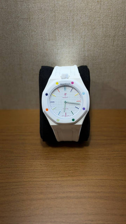 AP x Swatch Royal Pop Collection
*NEW stock* 🚨 
WITH STRAP ✨
450 dhs💓
With full packing 🎁

Zain280
♥️♥️♥️