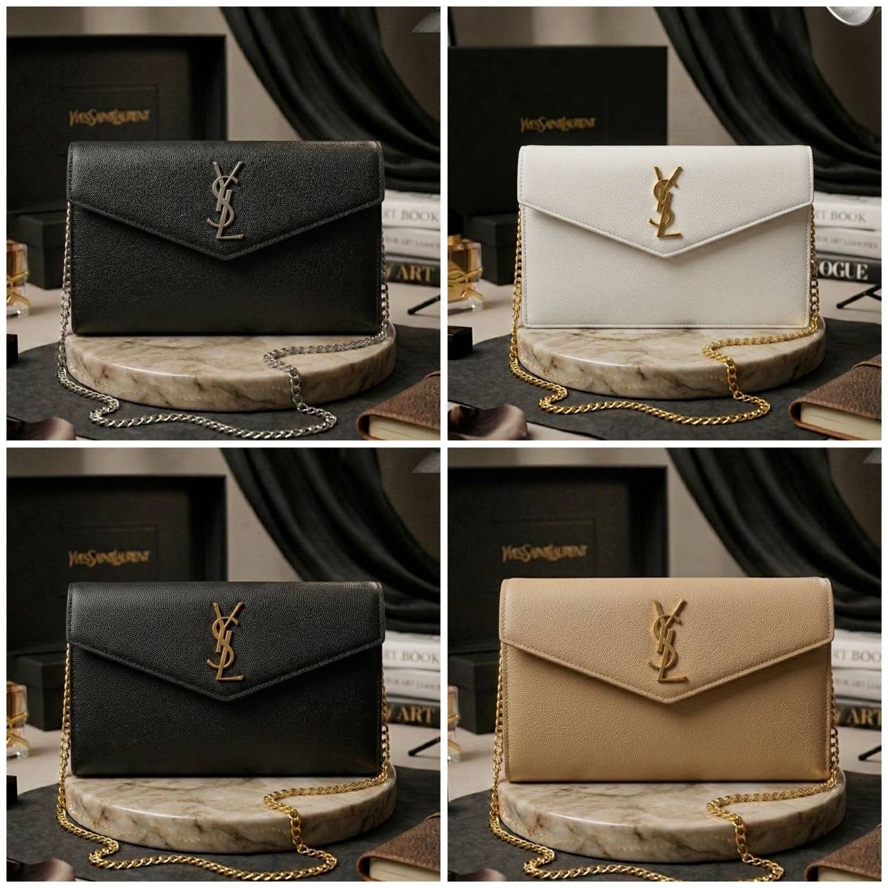 YSL  - Saint Laurent
Envelope Clutch HandBag
With BOX
🎁🎁🎁

size:  17 cm
75 dhs✅

Zain239
♥️♥️♥️