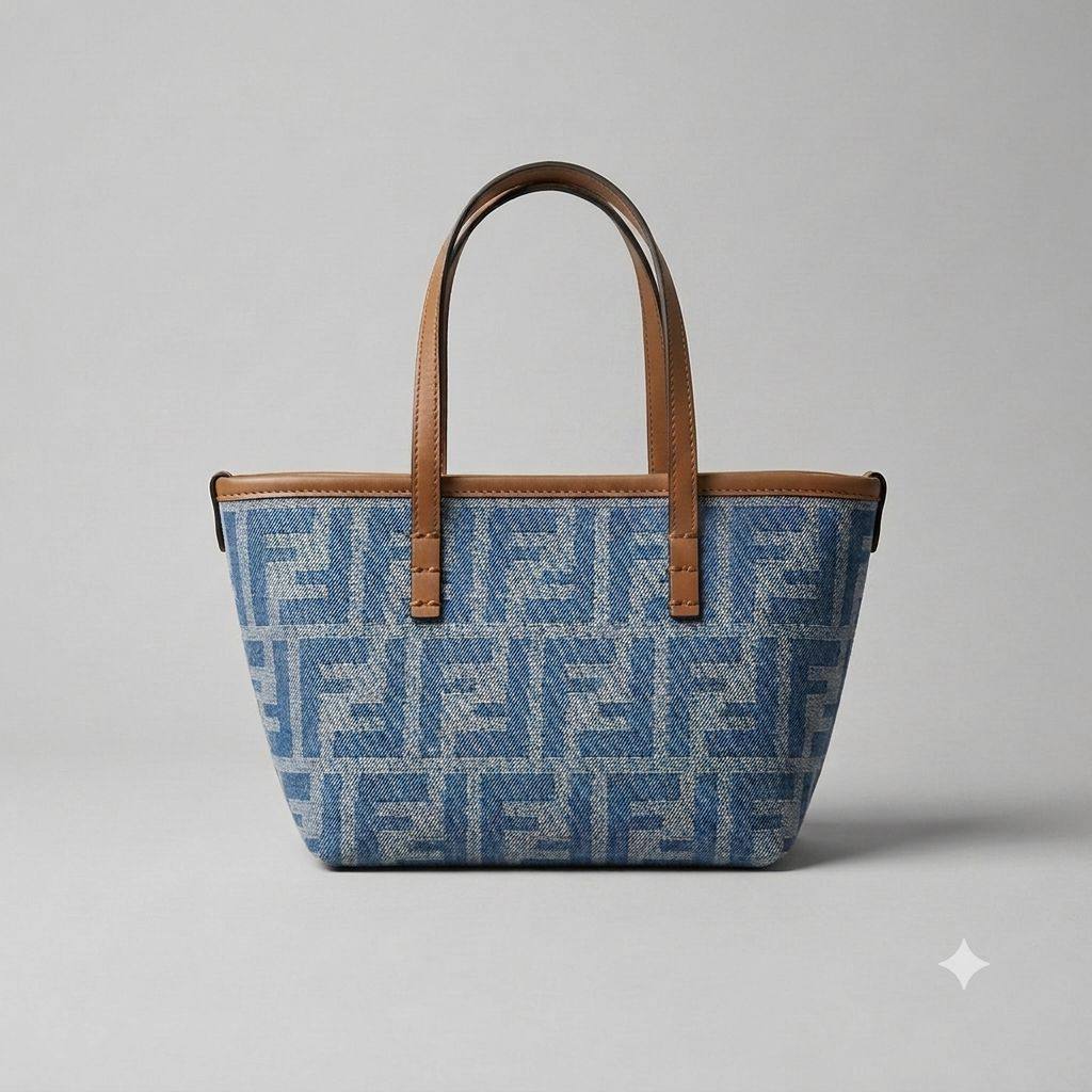 FENDI Mini Roll Bag
crafted from blue denim
jacquard fabric
brown leather handle
With BOX
Size: 20 cm

80 dhs💓

Zain239
♥️♥️♥️