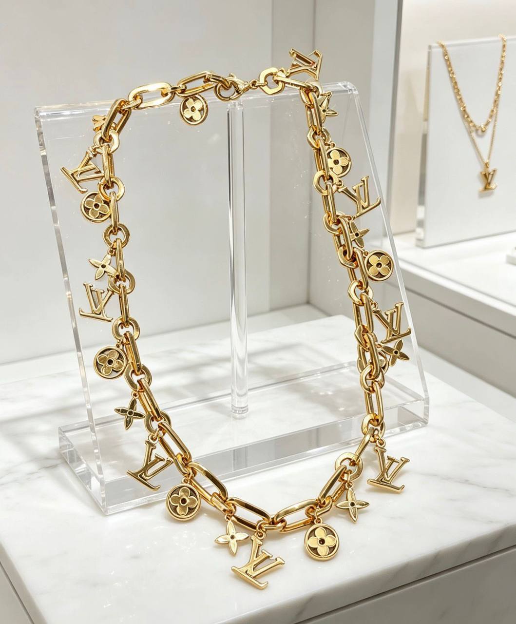 LV 💕
Necklace 
Master Quality 💐

*120*AED normal box 📦

Zain48
♥️♥️♥️