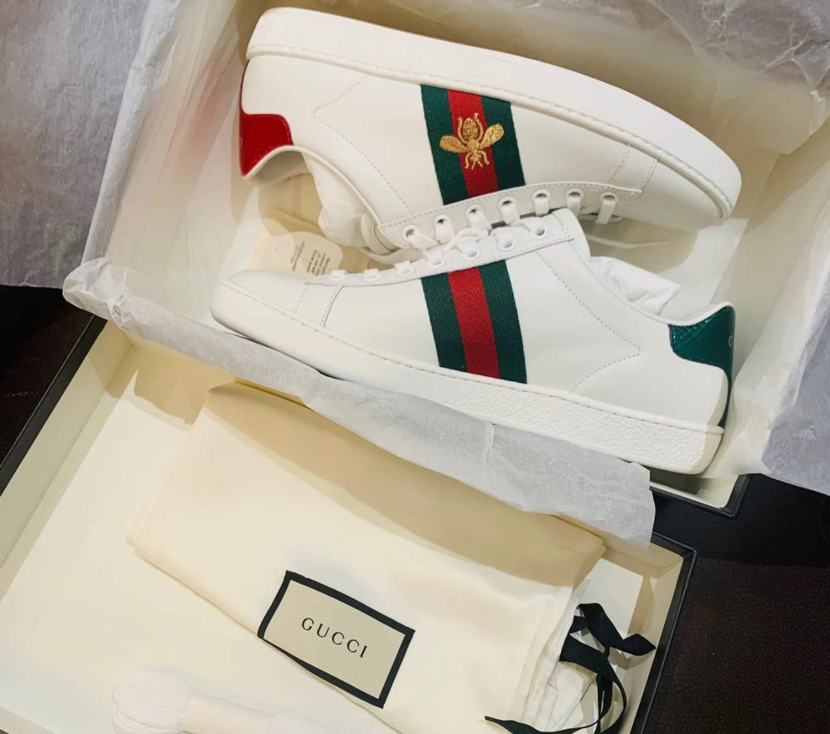 NEW CAME 
GUCCI SHOES 
GOOD QUALITY 
36 TO 45
130 dhs🇦🇪🇦🇪

WITHBOX PAPER BAG

Zain40
♥️♥️♥️
