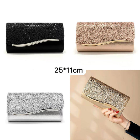 🌟 Wedding clutch bag 
Good quality 
Size: 25 * 11 cm
40 dhs❤️

Zain115
♥️♥️♥️