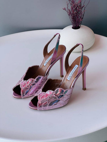 Aquzzura 
Size 36_41
Heel 10.5 cm
Super high quality* 
600 dhs🪙🌨️

Zain176
♥️♥️♥️